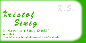 kristof simig business card